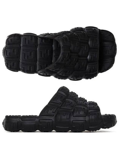 Logo Cloud Rubber Slippers Black - FENDI - BALAAN 2