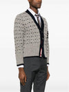 4 Bar Stripe Cable Knit Cardigan Grey - THOM BROWNE - BALAAN 4