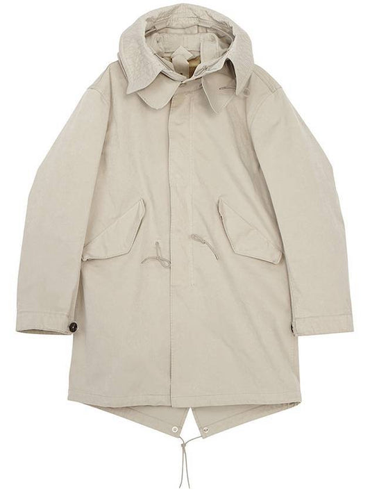 Hooded Long Parka Jacket Beige - TEN C - BALAAN 1