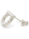 Gancini Pearl Earrings Silver - SALVATORE FERRAGAMO - BALAAN 7