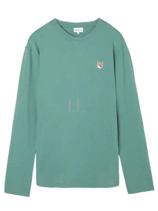 Foxhead Patch Regular Long Sleeve T-Shirt Teal Grey - MAISON KITSUNE - BALAAN 2