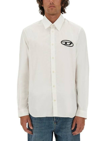 Cotton Shirt WITH OVALD Embroidered Logo A146340PCAL100 B0651186119 - DIESEL - BALAAN 2