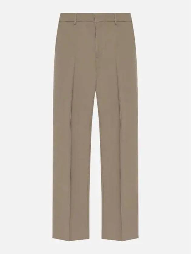 Virgin Wool Tailored Cut Straight Pants Taupe - AMI - BALAAN 2