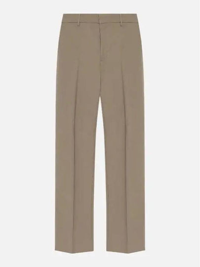 Virgin Wool Tailored Cut Straight Pants Taupe - AMI - BALAAN 2