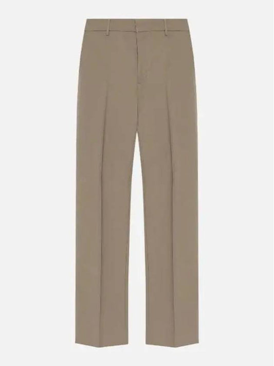 Virgin Wool Tailored Cut Straight Pants Taupe - AMI - BALAAN 2