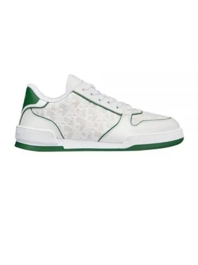 One Oblique Perforated Calfskin Low Top Sneakers White Green - DIOR - BALAAN 2