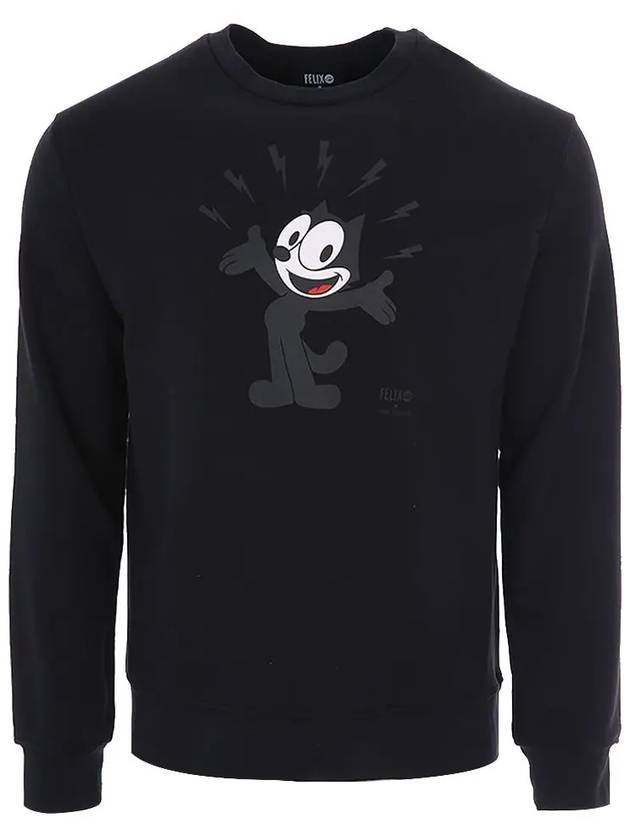 Felix Cat Print Crew Neck Sweatshirt Black - NEIL BARRETT - BALAAN 3