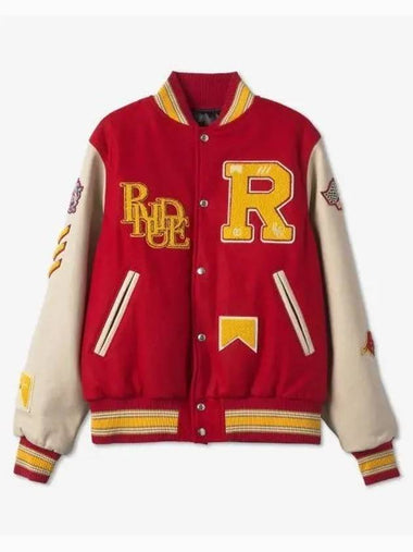 Bull Market Varsity Jacket Red Cream RHFW22JA106090451045 - RHUDE - BALAAN 1