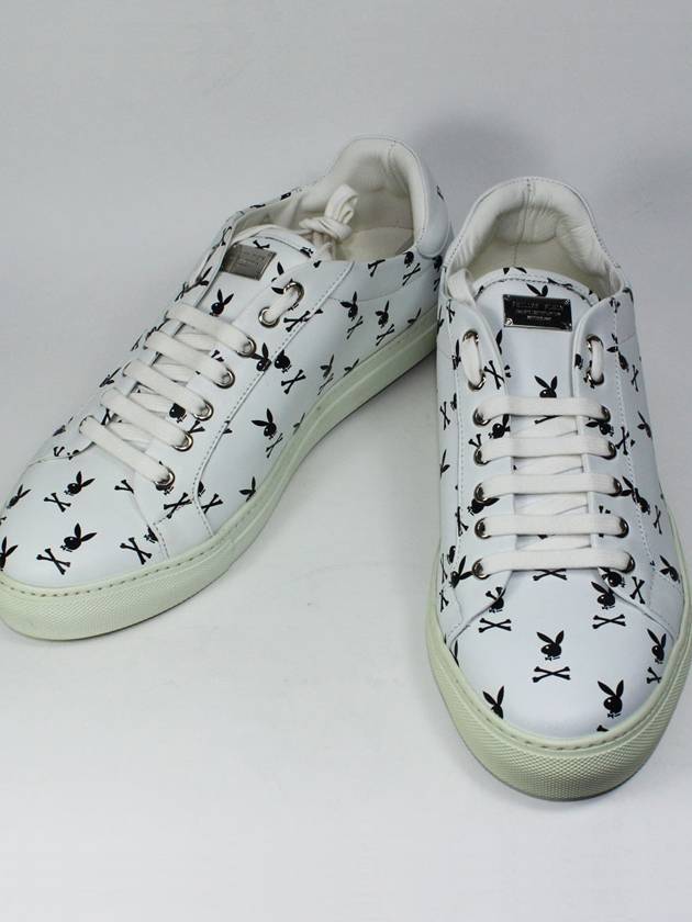 Men's Playboy Collaboration Low Top Sneakers White Black A18S MSC1831 PLE075N - PHILIPP PLEIN - BALAAN 1