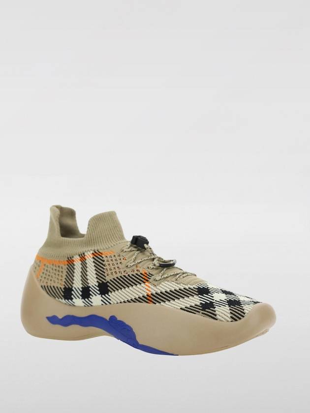 Neptune Check Knit Low Top Sneakers Sand - BURBERRY - BALAAN 3