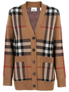 Check Wool Cashmere Cardigan Brown - BURBERRY - BALAAN 2