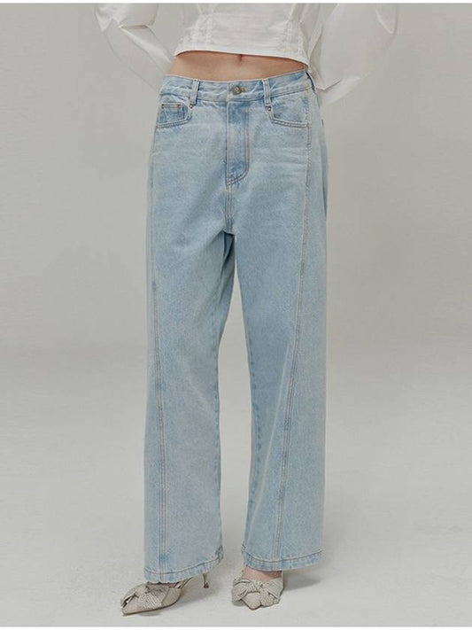 Low Rise Denim Wide Jeans Light Indigo - OPENING SUNSHINE - BALAAN 2