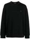 Face Patch Long Sleeve T-Shirt Black - ACNE STUDIOS - BALAAN 1