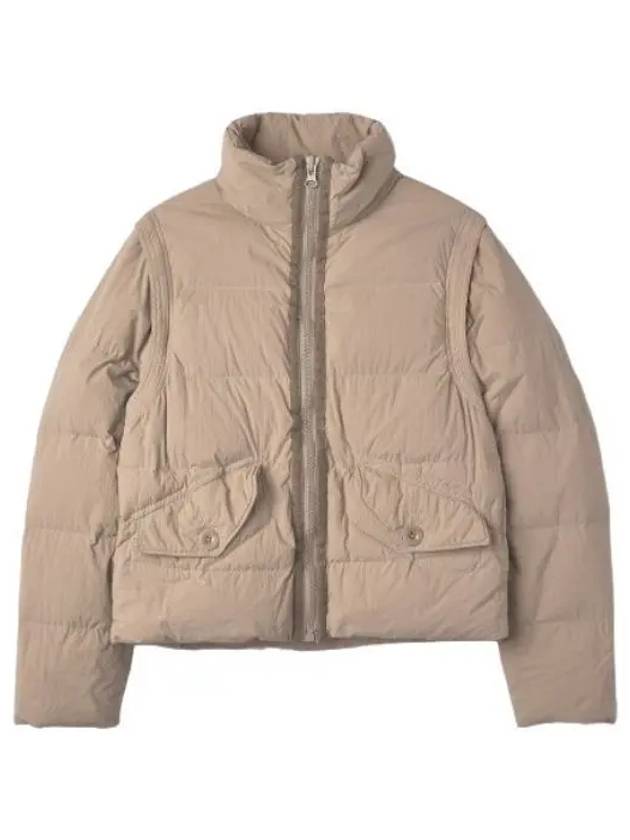 Austral down vest jacket beige short padding - TEN C - BALAAN 1