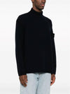 Ghost Piece Mock Neck Virgin Wool Knit Top Navy - STONE ISLAND - BALAAN 4