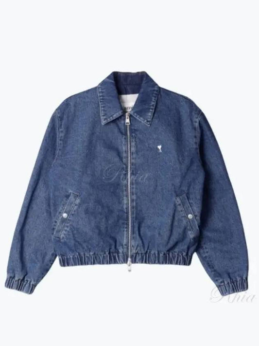 De Coeur Zipped Denim Jacket Blue - AMI - BALAAN 2