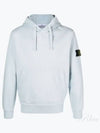 Logo Patch Cotton Fleece Hoodie Light Blue - STONE ISLAND - BALAAN 2