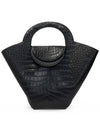 Crocodile Embossed Basket Tote Bag Black - BOTTEGA VENETA - BALAAN 1