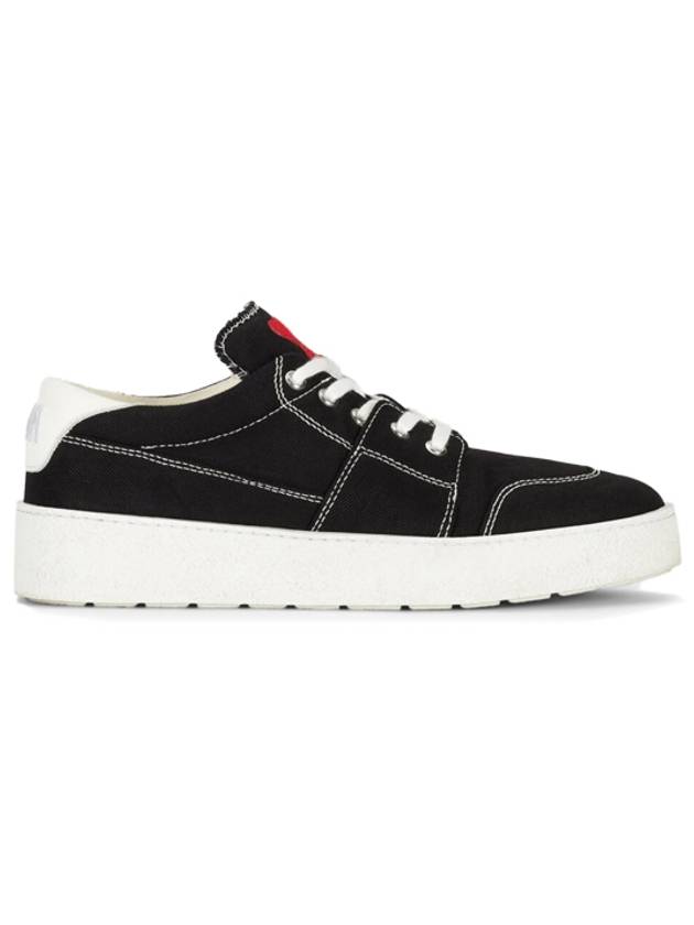 Heart Logo Denim Low Top Sneakers Black - AMI - BALAAN 2