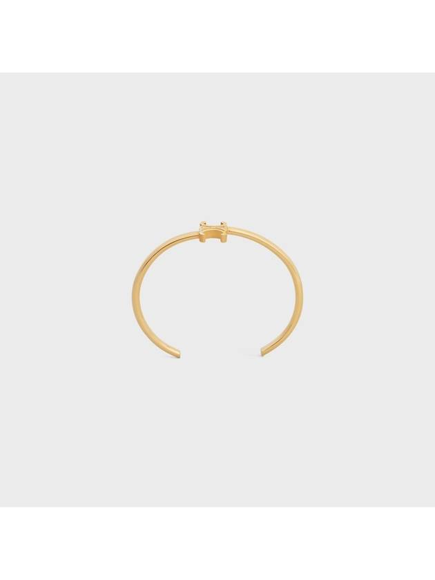 Triomphe Asymmetric Cuff Brass Bracelet Gold - CELINE - BALAAN 3