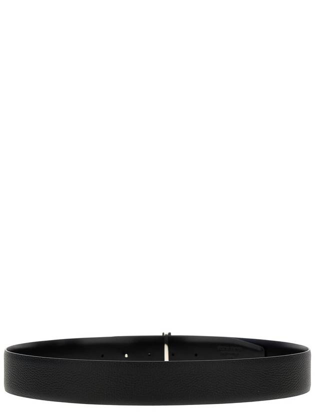 T Buckle Leather Belt Black - TOM FORD - BALAAN 4