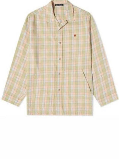 Men's Flannel Long Sleeve Shirt Orange Beige - ACNE STUDIOS - BALAAN 2