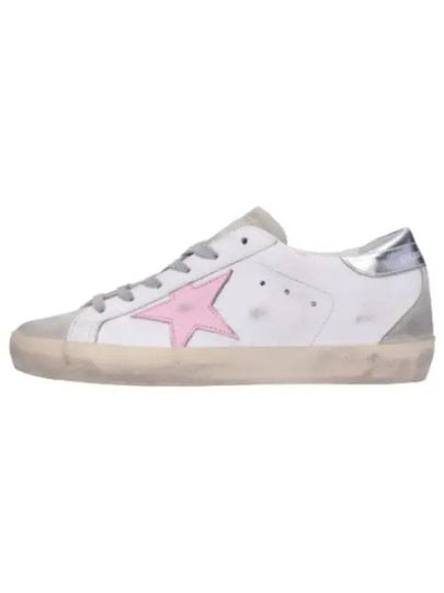 Women's Superstar Silver Heel Tab Pink Star Low Top Sneakers White - GOLDEN GOOSE - BALAAN 2