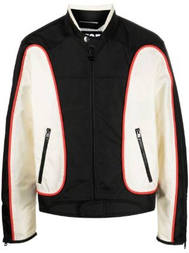 J-Blink Color Block Biker Jacket Black White - DIESEL - BALAAN 2