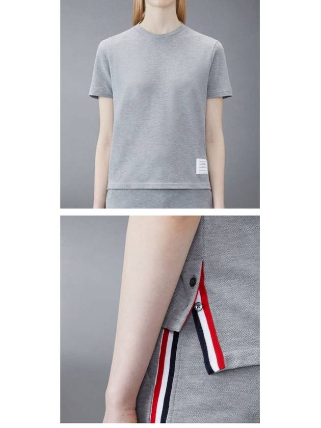 Center Back Stripe Classic Cotton Pique Relaxed Fit Short Sleeve T-Shirt Grey - THOM BROWNE - BALAAN 6