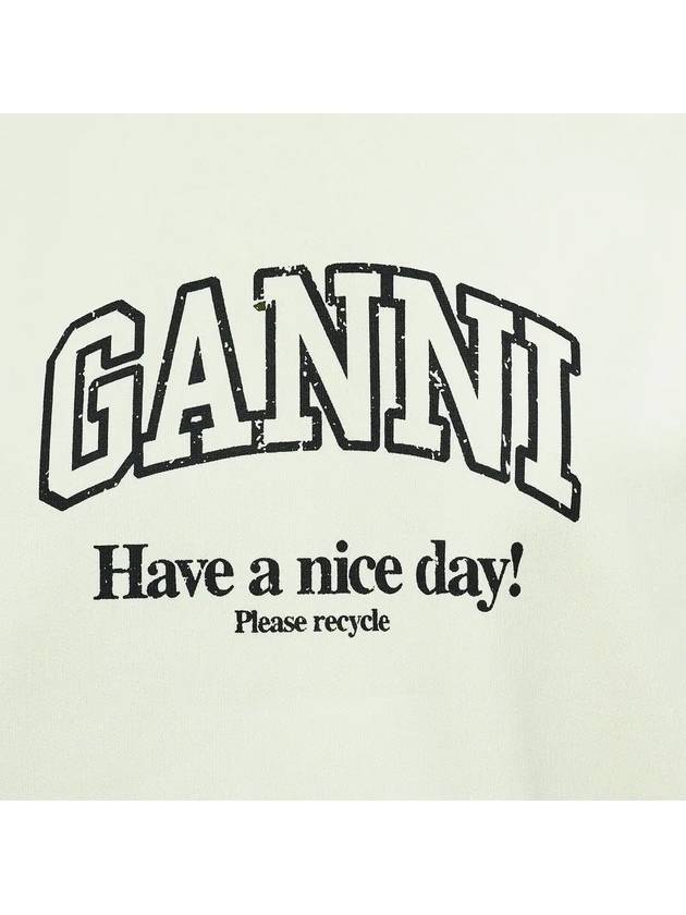 Logo Print Sweatshirt White - GANNI - BALAAN 5