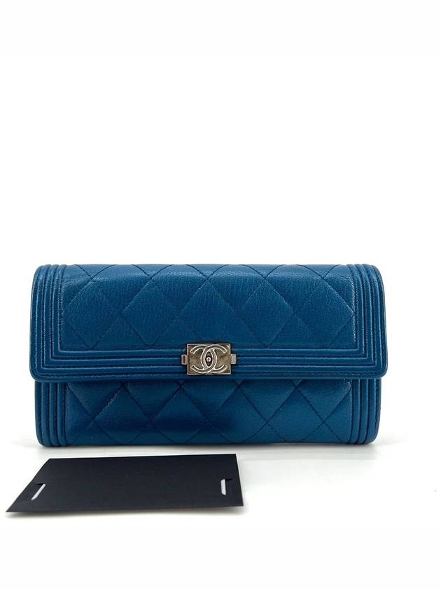 Boy calfskin flap long wallet - CHANEL - BALAAN 1