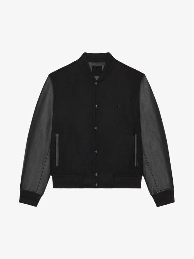 4G Detail Wool Leather Bomber Jacket Black - GIVENCHY - BALAAN 2