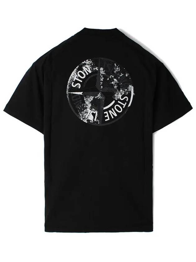 Logo Crew Neck Short Sleeve T-Shirt Black - STONE ISLAND - BALAAN 3