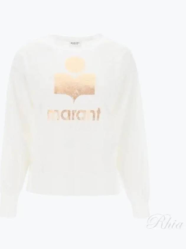 Klowia Logo Print Linen Sweatshirt White Light Gold - ISABEL MARANT - BALAAN 2