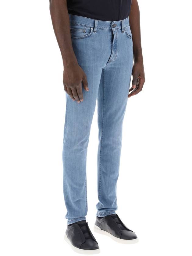 slim fit jeans in stretch denim - ERMENEGILDO ZEGNA - BALAAN 2