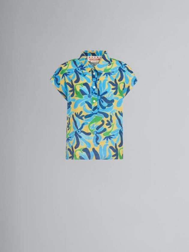 Art Print Short Sleeve Shirt Blue - MARNI - BALAAN 2