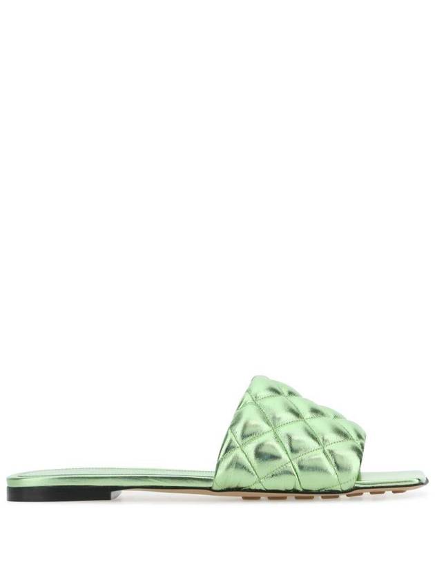 Padded Metallic Slippers Green - BOTTEGA VENETA - BALAAN 2