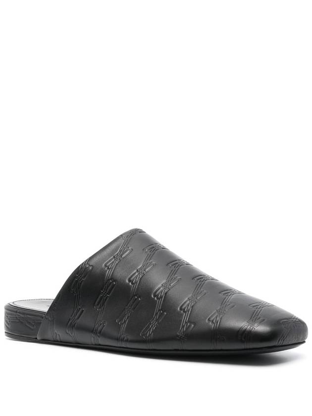 Debossed Logo Leather Mule Black - BALENCIAGA - BALAAN 3