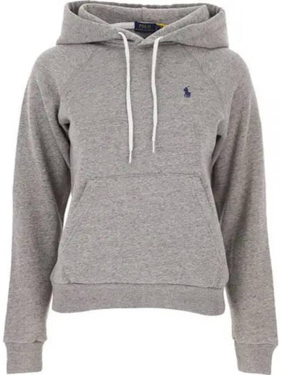 Women's Embroidered Logo Long Sleeve Hoodie Grey - POLO RALPH LAUREN - BALAAN 2