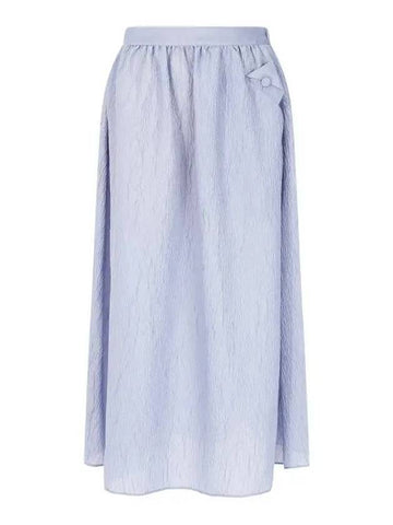 Women s Glossy Wrinkle Flare Skirt Blue 271172 - EMPORIO ARMANI - BALAAN 1