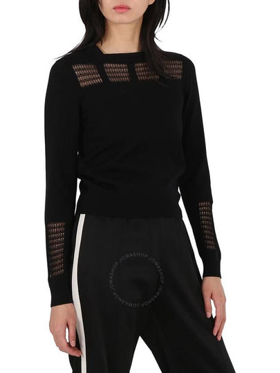 Alaia Ladies Long Sleeve Wool-Blend Openwork Detail Sweater, Brand Size 38 (US Size 4) - ALAIA - BALAAN 2