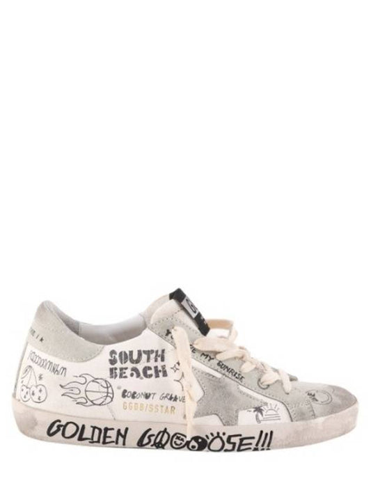 Superstar Nappa Printed Grey Tab Low Top Sneakers White - GOLDEN GOOSE - BALAAN 2