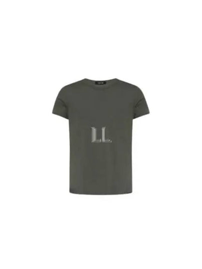 Cotton Crew Neck Short Sleeve T-Shirt Military Green - TOM FORD - BALAAN 2