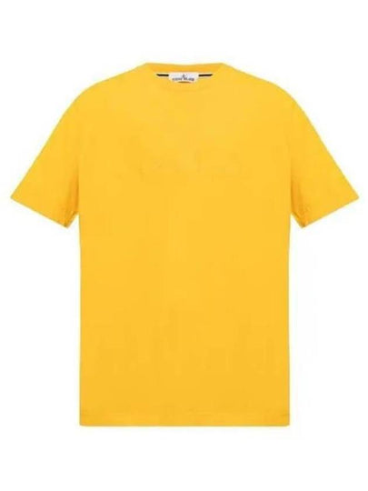 Men's Logo Short Sleeve T-Shirt Yellow - STONE ISLAND - BALAAN 2