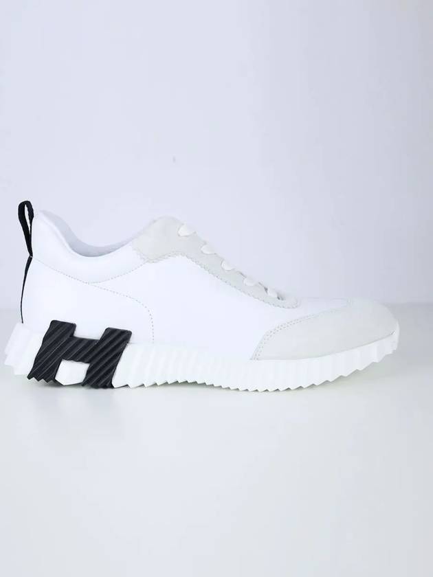 Bouncing Leather Low Top Sneakers Blanc - HERMES - BALAAN 3