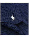 Pony Knit Cotton Scarf Navy - POLO RALPH LAUREN - BALAAN 5