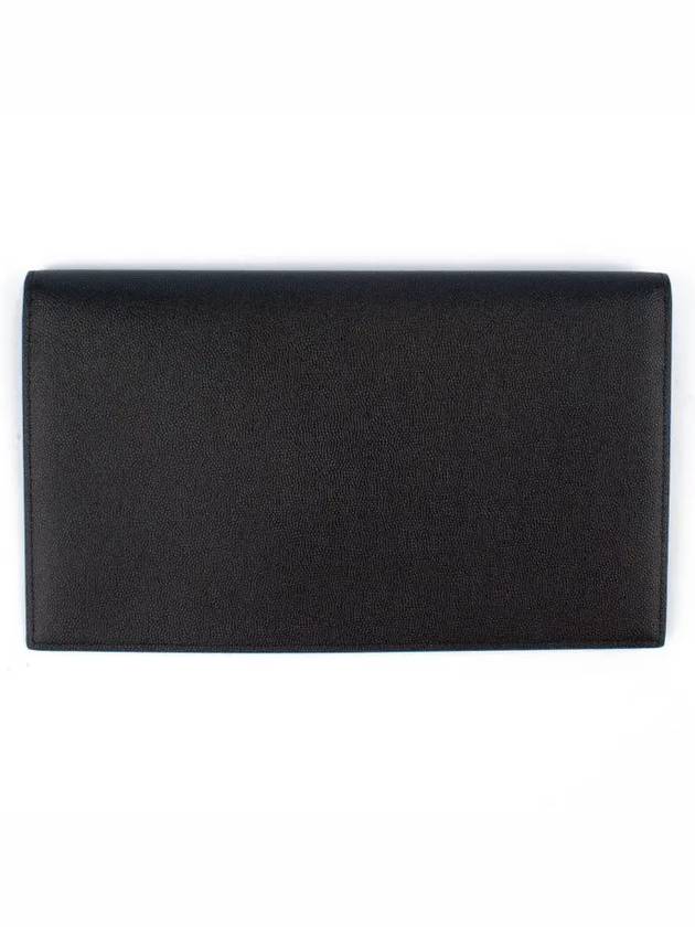 Uptown Grain de Poudre Embossed Leather Clutch Bag Black - SAINT LAURENT - BALAAN 3