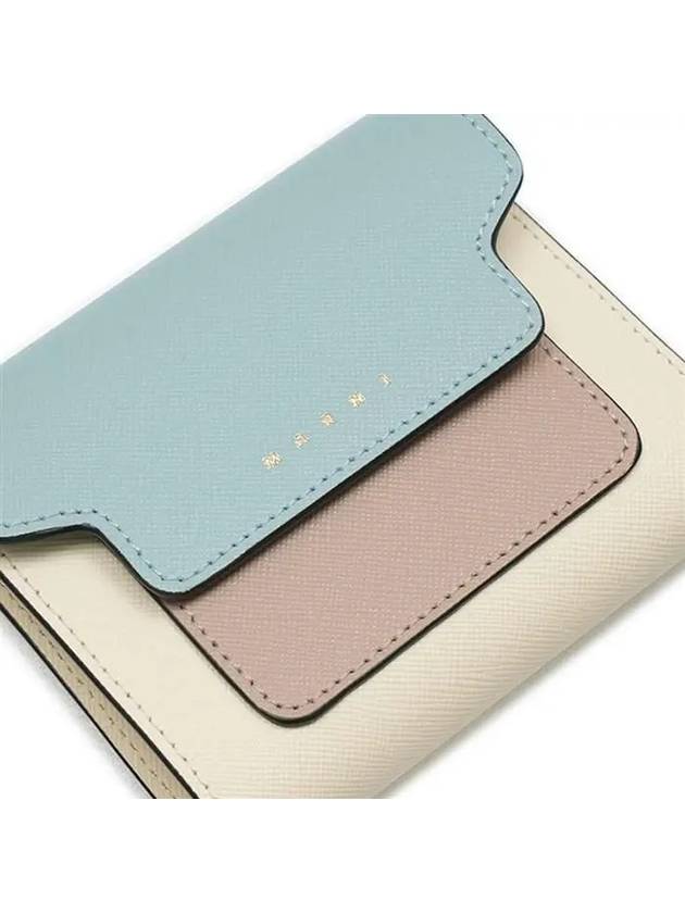 Saffiano Tri-Fold Half Wallet Blue - MARNI - BALAAN 4