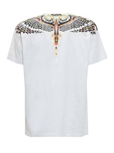 Wing Print Short Sleeve T-Shirt White - MARCELO BURLON - BALAAN 1