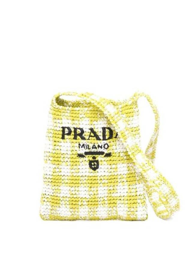 Crochet Tote Bag Yellow - PRADA - BALAAN 1